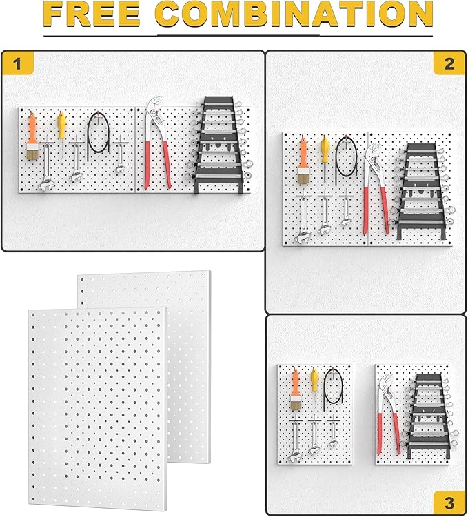 Ultrawall Metal Pegboard Panels, Pegboard Wall Organizer, Peg Boards