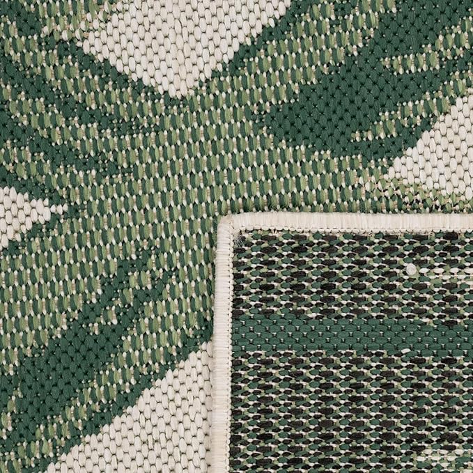 Paco Home Tropical Outdoor Rug Palm Tree & Jungle Design Flatweave in Green Beige, Size: 7'10" x 11'2"