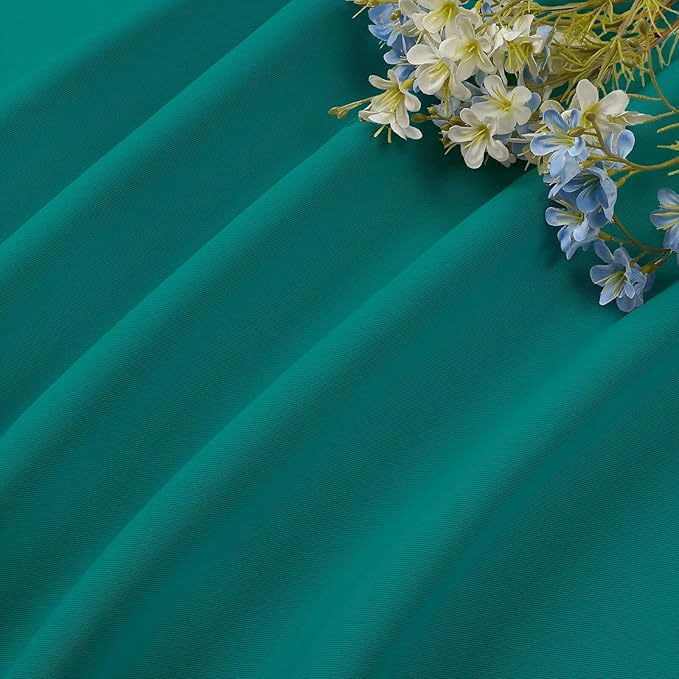 CUCRAF Turquoise Blackout Curtains 84 inch Length 2 Panels Set, Rod Pocket Room