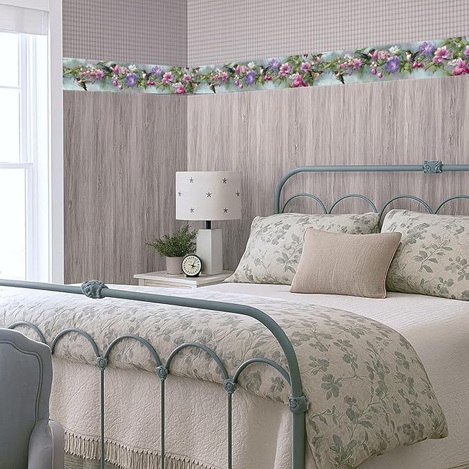 Morning Glory Wallpaper Border 196x4 Inch Removable Wall Border Peel and Stick