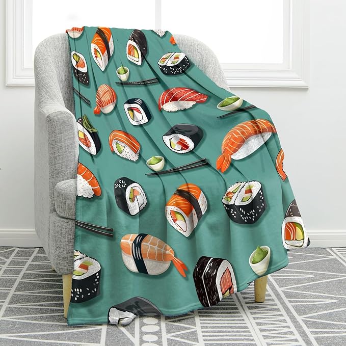 Jekeno Food Blanket Gifts for Women Kids Girls Boys Mom Wife Men Birthday Christmas Halloween Easter Presents Home Bedroom Living Room Bed Sofa Decor Plush Throw 60"x80"