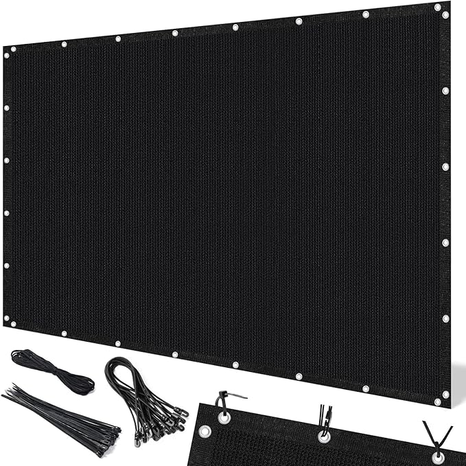 Artpuch 90% Sun Shade Cloth, 6 x 16 FT Pergola Shade Cover Canopy with Grommets, Sun Screen Fabric Tarp for Patio, Outdoor, Garden, Backyard, Black