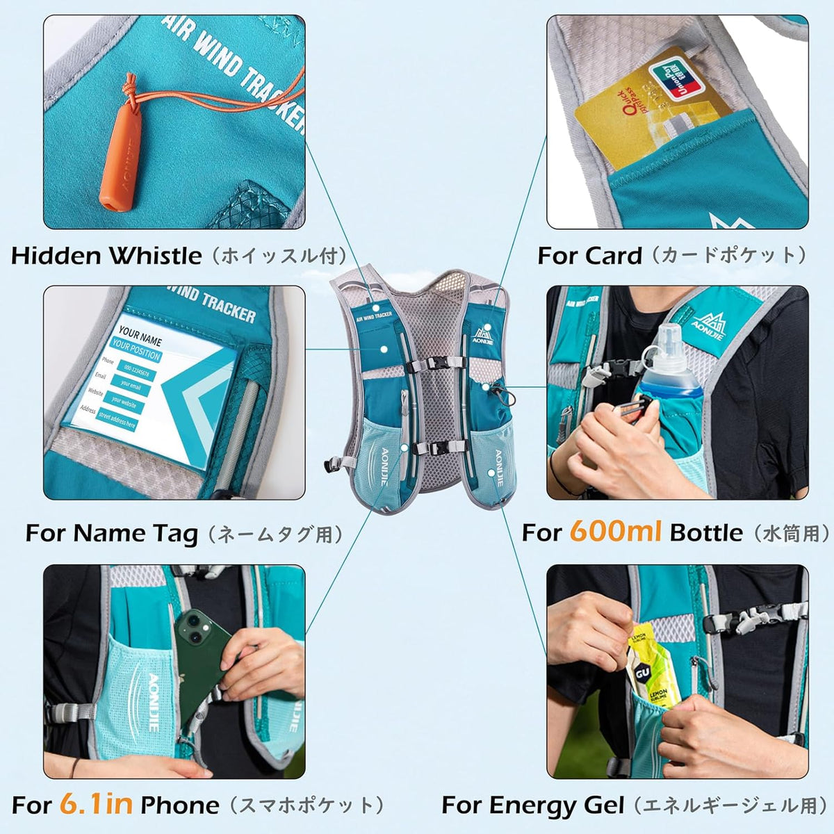 TRIWONDER Hydration Vest - Lightweight 5.5L Trail Bag for Marathon, Hiking & Running - Unisex
