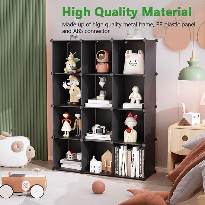 C&AHOME Cube Storage Organizer, 12-Cube Shelves Units, Closet Cabinet, DIY