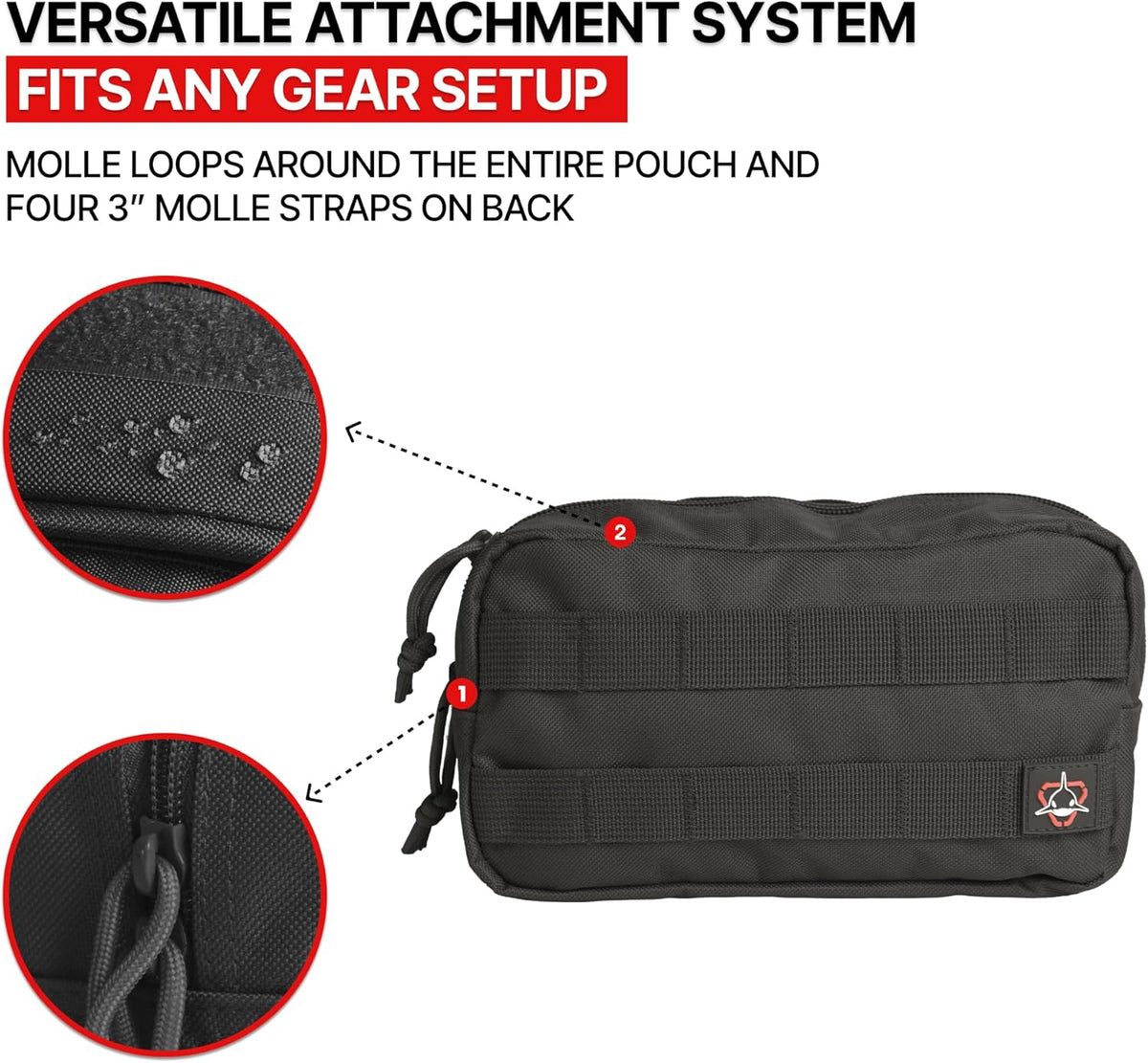Orca Tactical Multi-Purpose Molle Admin Pouch - Horizontal Zippered Utility EDC Waist Bag Organizer
