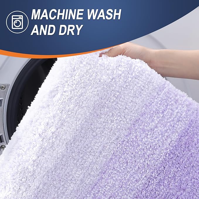 OLANLY Bathroom Rugs Mat 45x27, Extra Soft Absorbent Microfiber Bath Rug, Rubber Backing, Quick Dry, Machine Washable Bath Mats for Bathroom Floor, Tub and Shower, Home Decor Accessories, Light Purple