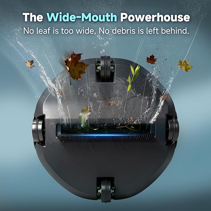 Pooloob PF1 Cordless Robotic Pool Vacuum Cleaner for Above & In-Ground Pools with Retrieval Buoy, Max Cleaning Coverage 1345 Sq.ft, 150Mins Runtime, Self-Parking, Fast Charging, Deep Gray