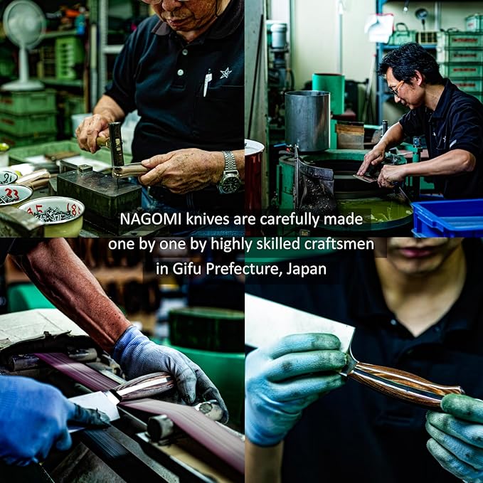 NAGOMI] 8.5 inch Premium Slicing Knife, Stainless Steel HRC58 Carving Knife for Slicing Roasts, Meats, Sashimi, Fruits and Vegetables | Black Stylish Gift Box