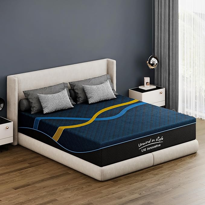 12 Inch King Memory Foam Mattress with Removable Cover, Medium Firm, Breathable, Ergonomic Support, Mattress in a Box, Pressure Relief, No Fiberglass