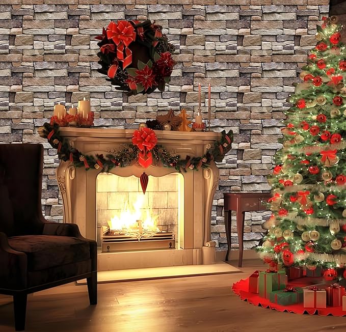 10PCS 3D Wall Panels Peel and Stick, 3D Brick Wallpaper Peel and Stick PVC