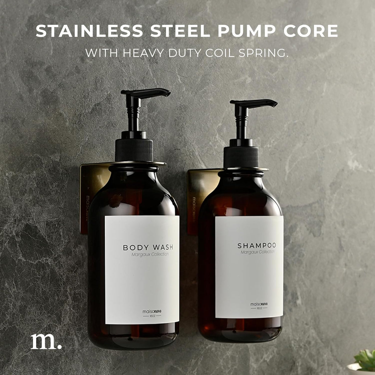 MaisoNovo Soap Pump Replacement - 2X Black Plastic Pumps - Pump Dispenser - Soap Dispenser Pump Replacement - Stainless Steel Soap Pump - Pump for Soap Dispenser