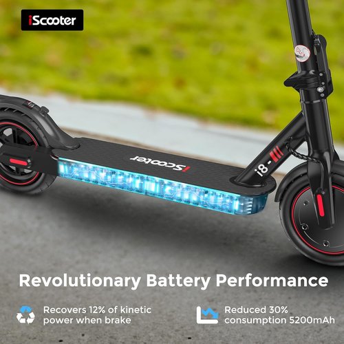 iScooter Electric Scooter for Adults & Teens - Long Range 18 Miles | Top Speed 22 MPH | Cruise Control & Double Braking Systems