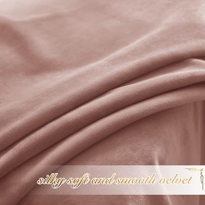 NICETOWN Dusty Pink Velvet Curtains and Drapes