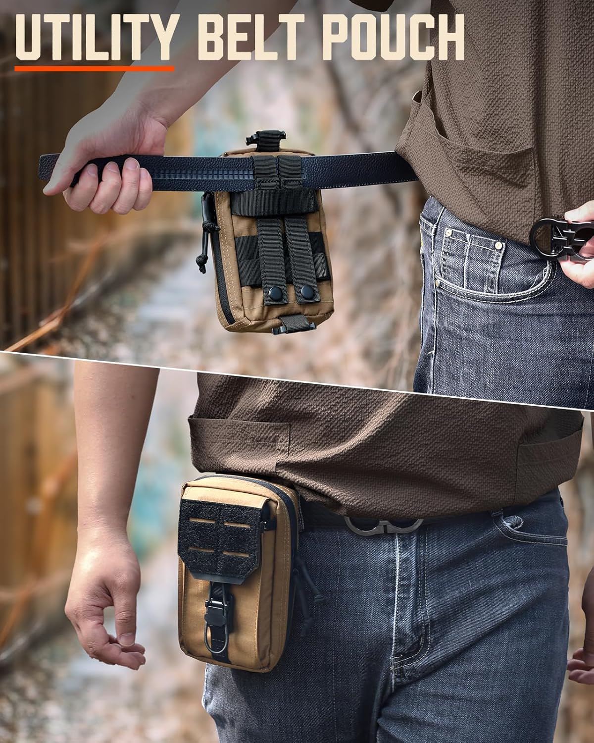 RXW Tactical Utility Phone Pouch - MOLLE EDC Tool Holster for Vests & Duty Belts | Fits 4.5"-6.9" Devices