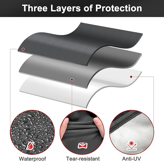 LBTING Grill Cover, 75-inch Heavy Duty 300D Oxford Waterproof Windproof UV Resistant BBQ Gas Grill Cover for Outdoor Barbecue Fit Most Brands Weber, Brinkmann, Char Broil, Holland