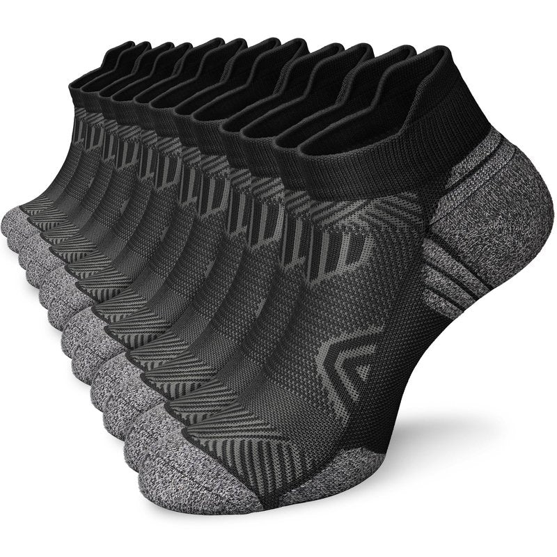 Sooverki Cushioned Cotton Ankle Compression Socks for Men Women 6 Pairs Wicking Low Cut Arch Support Plantar Fasciitis Socks Travel Runner Gifts