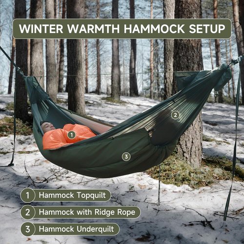 NomadNest 11ft Camping Hammock with Net and Ridge Rope, Detachable Full-Open Mesh, Lightweight Portable Hammocks for Camping Hiking Backpacking