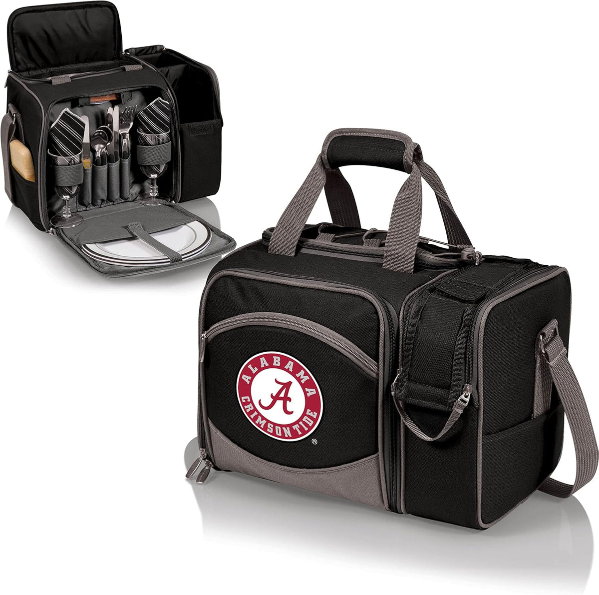 NCAA Malibu Cooler Picnic Basket - Insulated Tote with Complete Picnic Set