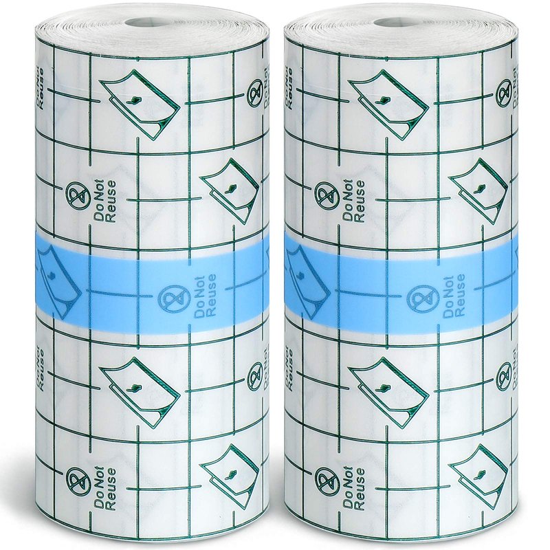 Tondiamo 2 Pieces Transparent Stretch Adhesive Bandage Waterproof Bandage Clear Adhesive Bandages Dressing Tape (4 Inch x 10.94 Yard)