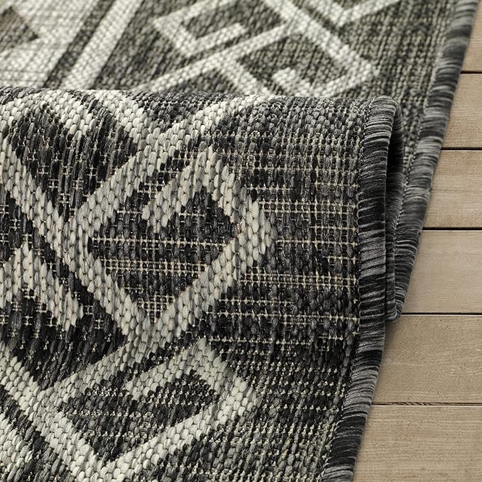 Antep Rugs Patio 8x10 Outdoor/Indoor Southwest Aztec Native Area Rug (Gray, 7'10" x 10')