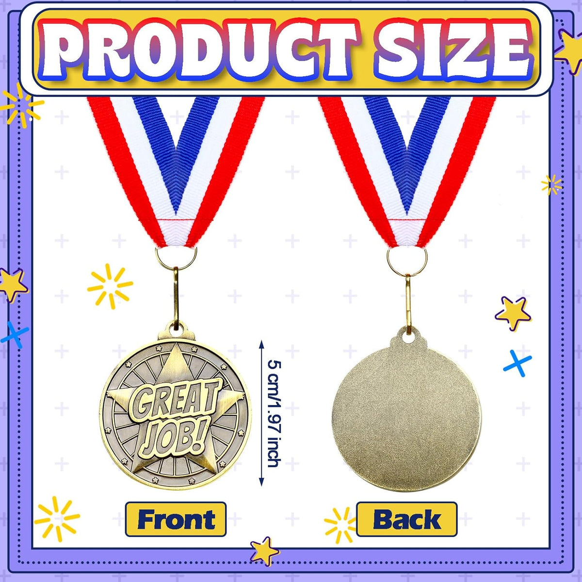 Quelay 30 Pcs 2'' Gold Medals for Awards,Winner Encourage Team Participation for Adults Trophy Award Prize Gift Competitions Graduation Party