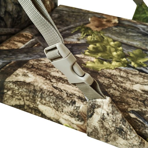AUSCAMOTEK Camouflage Hunting and Stadium Seat Cushion with Backrest - 5cm Thick, Water-Resistant, Silent Material for Turkey Hunting Fishing Camping and Outdoor Activities (Spring Woodland Pattern)