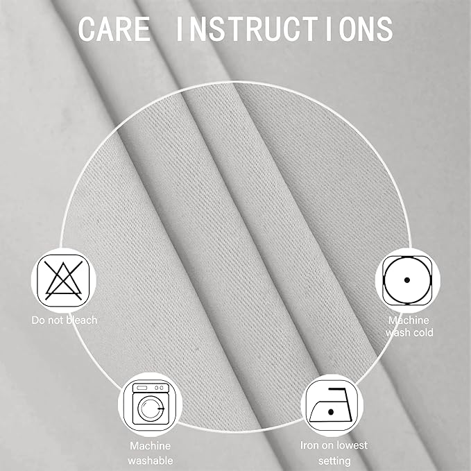 LEMOMO Light Grey Thermal Blackout Curtains/42 x 72 Inch/Set of 2 Panels Room