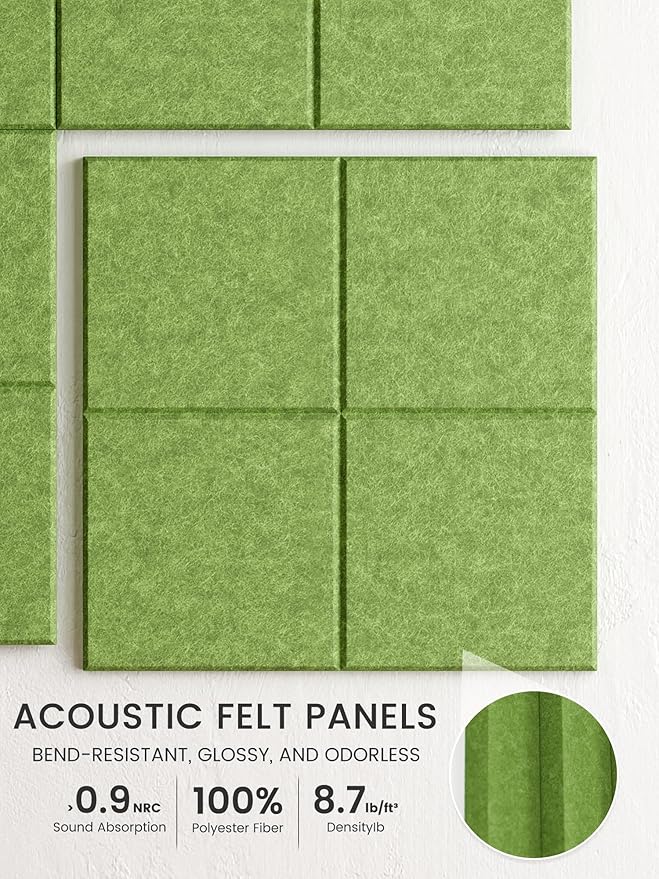 Bumusty Large Felt Bulletin Board, 30 Push Pins, 70 Adhesive Tabs, Kelly Green