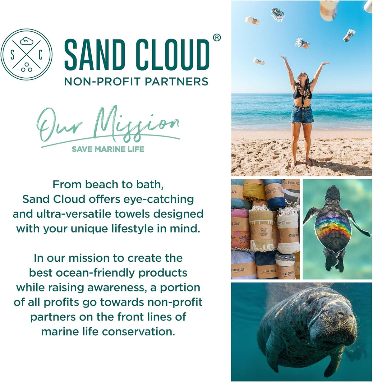 Sand Cloud Turkish Beach Towel - Sand Proof & Quick Dry - 100% Organic Cotton - Gocek (Denim)