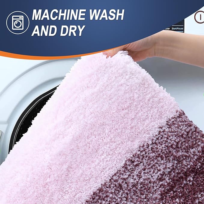 OLANLY Bathroom Runner Rugs 40x24, Extra Soft Absorbent Microfiber Bath Rugs, Rubber Backing, Quick Dry, Machine Washable Bath Mats for Bathroom Floor, Tub and Shower, Home Decor Accessories, Mauve