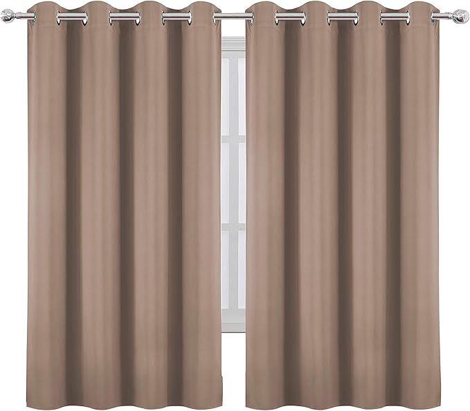 LEMOMO Cappuccino Blackout Curtains 66 x 63 Inch Length/Set of 2 Curtain