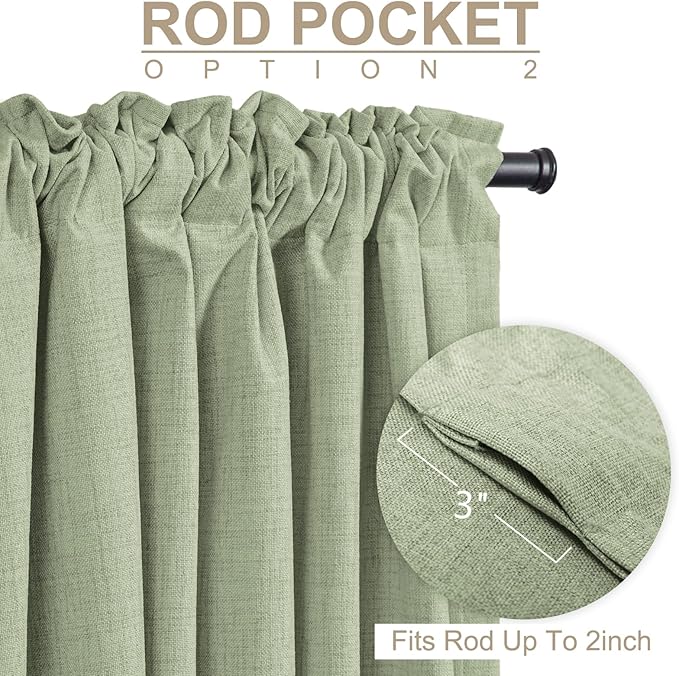 100% Blackout Shield Linen Blackout Curtains