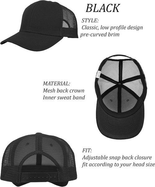 Gelante Mesh Trucker Baseball Cap - Structured Front Panel for Comfort | Adjustable Snapback Design