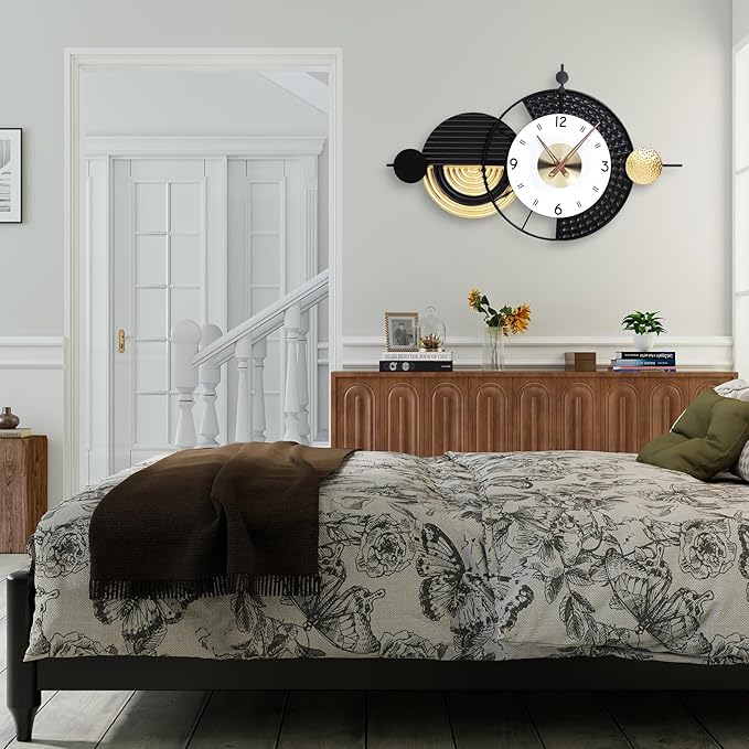 Large Modern Wall Clocks Big Wall Clock Nordic Style Metal Dial Battery