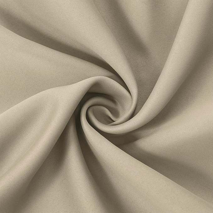 LEMOMO Blackout Curtains 66 x 95 inch/Beige Curtains Set of 2 Panels/Thermal