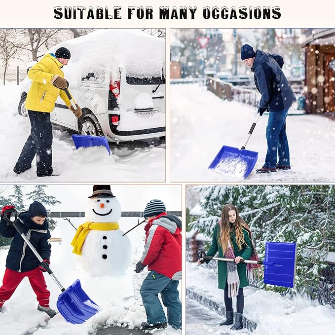 SUPVOX Snow Shovel Ice Scraper Large Remover Tool for Winter Car and Driveway Cleaning