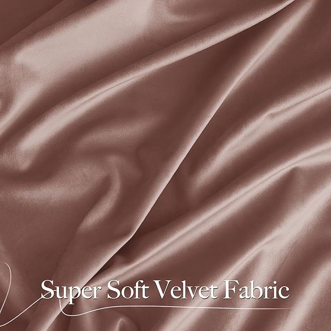 NICETOWN Dusty Pink Velvet Curtains 108 inch Long 52 inch Wide, Luxury and Soft