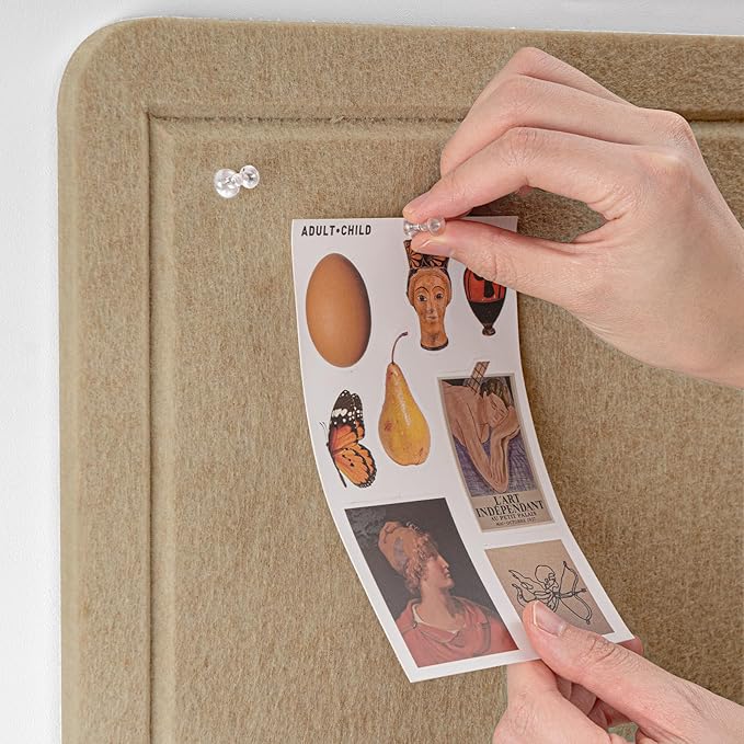 Bulletin Board, 24 x 18 inches Decorative Felt Pin Board, Cork Board Alternative