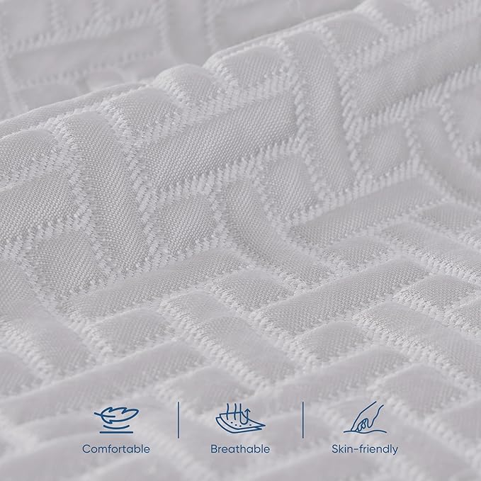 Memory Foam Mattress Topper Queen Size, 3 Inch Gel Infused Cooling Mattress Pad with Breathable Bamboo Cover, Pressure Relief & Machine Washable Bed Topper 60"x80" Gray