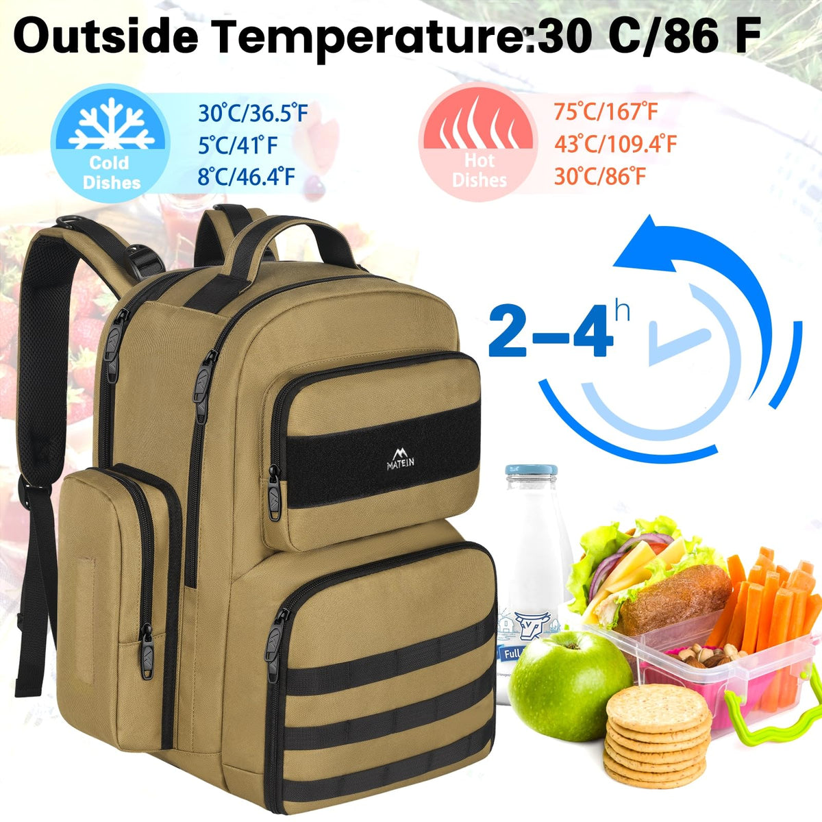 MATEIN Lunch Backpack for Men, 15.6 Inch Travel Laptop Backpack