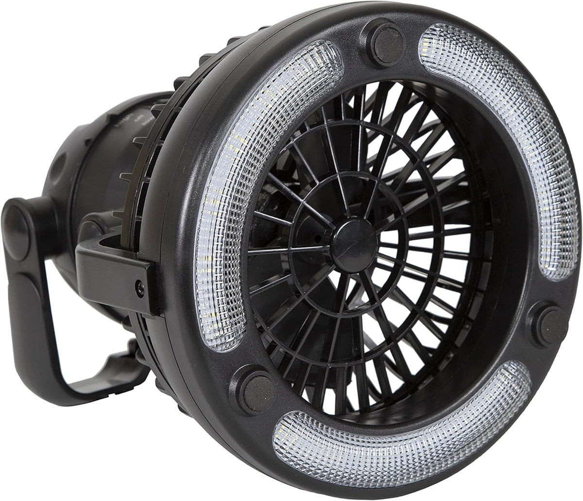 Stansport 450 LED Camping Lantern with Fan - Portable Black Outdoor Light