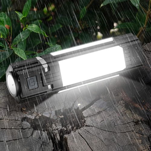 Camping Light Telescopic, Rechargeable LED Camping Lantern with 5 Lighting Modes, Collapsible Magnetic Camping Lantern for Emergency, Camping, Hiking (Black)