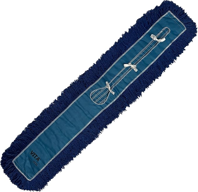 Ultimate Dust Mop Kit: Industrial-Grade Performance, Heavy-Duty Frame, Telescopic Handle - Blue 48 Inch