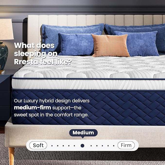 King Mattress 10 Inch - Hotel Collection Hybrid Mattress with 5-Zone Support, Luxury Sleep Comfort, Extra Back & Hip Support, Fiberglass-Free, CertiPUR-US Certified, 365-Night Trial