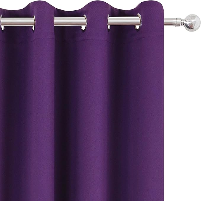 LEMOMO Blackout Curtains 66 x 95 inch/Purple Curtains Set of 2 Panels/Thermal