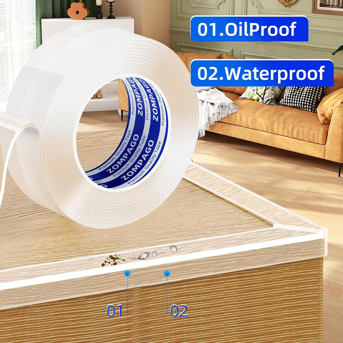 Clear Soft Corner Protectors for Furniture Strip,2in x9.84FT,Sharp Edge & Table Bumper,Window Edge,Wall Protector, Soft Corner Guards Safe for Proof,Table Corner Protectors in Family