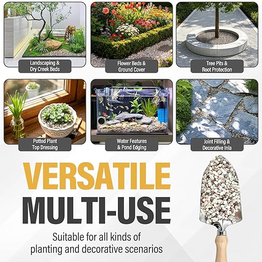 7lb Succulent and Cactus Gravel Pebbles, 1/5 Inch Mixed Color Natural Rocks for Fish Tank, Indoor Plants, Aquarium, Vases, Landscaping