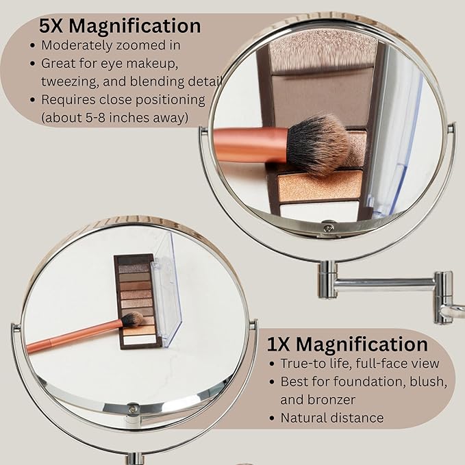 JERDON Wall-Mounted Magnifying Mirror