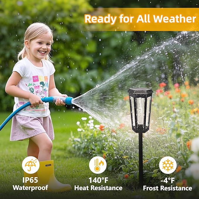 Solar Pathway Lights, Upgraded Solar Bright LED Path Lights, Outdoor Waterproof Garden Landscape Lighting with 2 Lighting Modes & Auto On/Off, for Yard, Landscape, Patio, Lawn, Path, Walkway, Driveway
