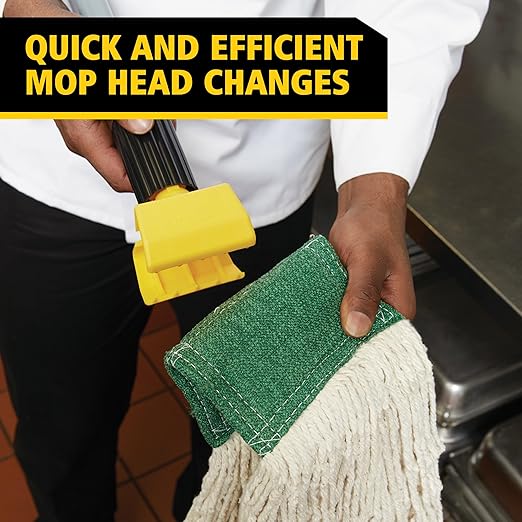 Rubbermaid Commercial Products Gripper 60" Fiberglass Wet Mop Handle Gray for Professional/Industrial Floor Cleaning Compatible with 5" Headband Mops